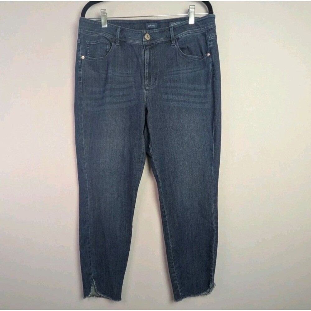 J Jill Denim Cropped Jeans Womens 12 Blue Authentic Fit Slim Ankle Stretch Pants